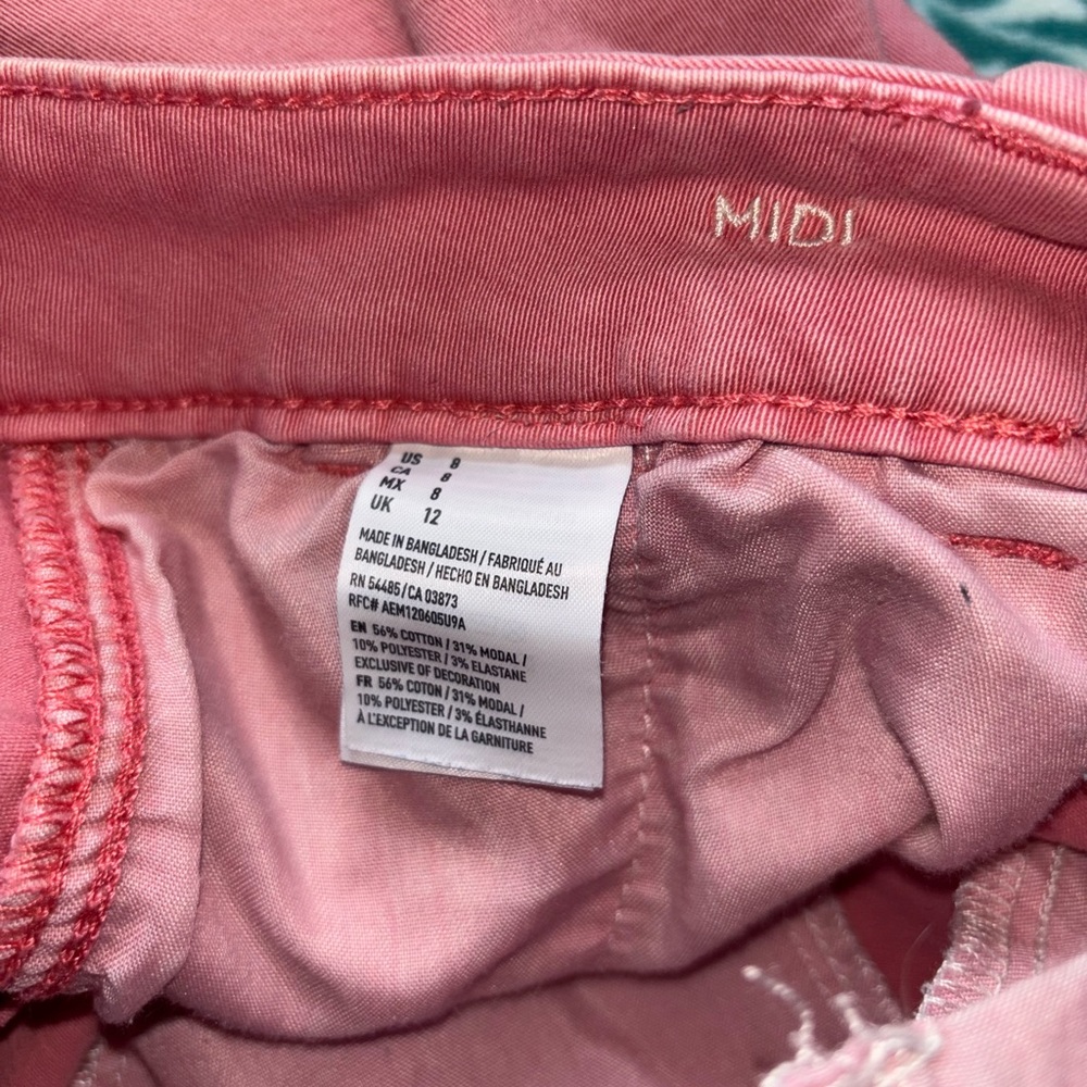 American Eagle Outfitters Super Stretch Midi Shorts Bundle Size 8, Pink & Teal - Picture 5 of 5
